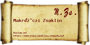 Makróczi Zsaklin névjegykártya